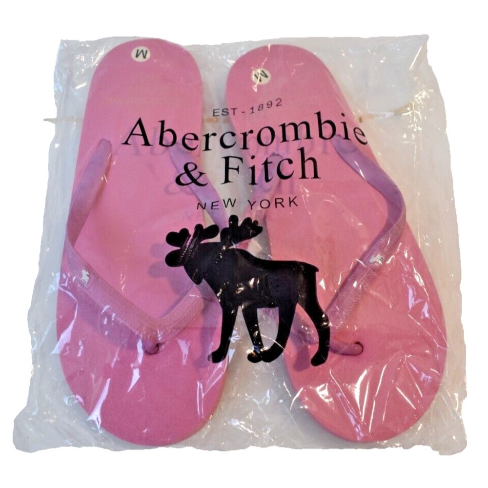 NEW Abercrombie Girls Flip Flops HOT PINK Size M(US 8/9)
